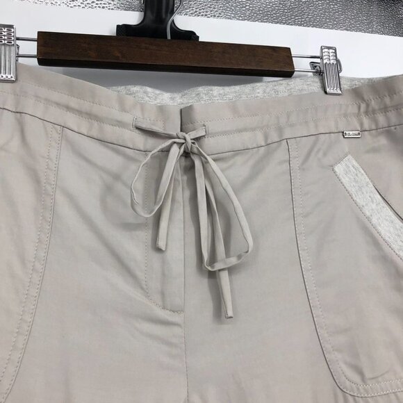 St John grey / nude drawstring waist lightweight track pants pockets size 12 - Picture 11 of 15